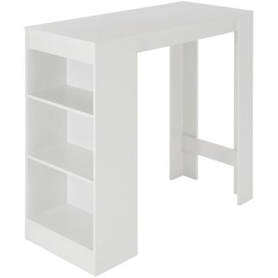Bartisch mit 3 Ablageflächen, 110x50x103 cm, Weiß, aus Holz, modernes Design, Stehtisch mit 3 Image