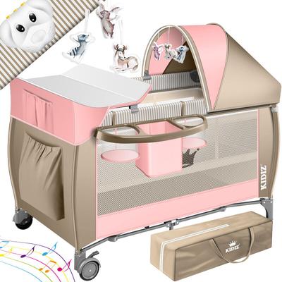 Kidiz - Babybett 3 in 1 Reisebett Kombi Set Baby Bett mit Wickelauflage Moskitonetz Laufstall Baby Image