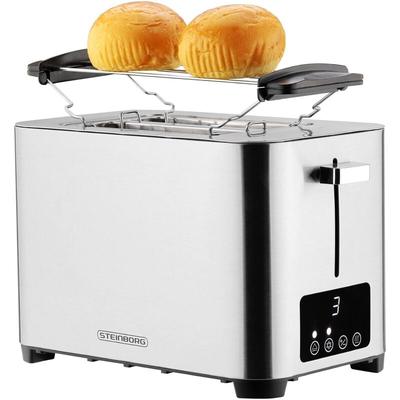 2 Scheiben Edelstahl Toaster Mit Brötchenaufsatz und Krümelschublade Toaster Toastautomat