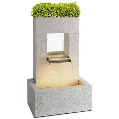 Blumfeldt - Bloomingstone Zierbrunnen Gartenbrunnen Dekobrunnen Regenbrunnen, mit Pflanzkübel, Image