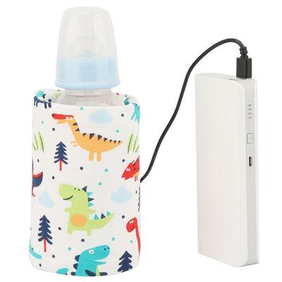 Dewin - USB-Babyflaschenwärmer, tragbare Cartoon-Milchflasche, Reise-Heizabdeckung, isolierender