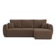 Canapé d'angle convertible en pu 4 places marron