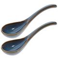 2 Pcs Ceramic Spoon Stirring Scoop Vintage Decor Soup Spoons Kitchen Tool Decorative Ladle Serving