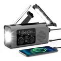 Solar Emergency Radio - 4000mAh Hand Crank Emergency Solar Radio NOAA AM FM Portable Weather Radio Dynamo Radio Polymer Battery Torch LED Flashlight Alarm For Camping