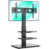 YZboomLife Tall Swivel Floor TV Stand with 3 Shelves TV Stand Mount for Most 32 37 47 50 55 60 65 70 inch Plasma LCD LED OLED Screen or Curved TVs Tall Narrow Stand with Height Adjustab