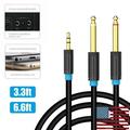 3.5mm 1/8 TRS to Double 6.35mm 1/4 TS Mono Stereo Y-Splitter Cable for Speaker