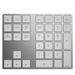 Lixada Wireless 34 Key Numeric Keyboard in Aluminium with Rechargeable Battery for Windows iOS Android Silver