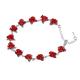 Kayannuo Easter Bracelets for Women Clearance Rose Gold Color Link Chain Romantic Bracelet With Red Enamel Rose Jewelry Easter Decor