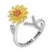 Quinlirra Easter Rings for Women Clearance Sunflower Rotating Ring 26 Letter Ring Sunflower Rotating Open Ring To Decompress Anxiety Ring Female