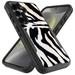 TalkingCase Hybrid Slim Phone Cover Compatible for Samsung Galaxy S24 Zebra Stripe 2 Print Military Grade Protection Dual-Layer Raised Edges Print in USA