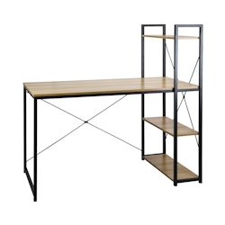 7H SEVEN HOUSE Metallschreibtisch mit Regal 3 Holzregale Ozra 120x120x64cm 7house Image