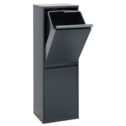 ARREGUI Basic CR204-B Recycling Abfalleimer / Mülleimer aus Stahl mit 2 Inneneimern, 2 Fach Mülltrennsystem, 2 x 17L (34 L), anthrazit/ dunkelgrau Image