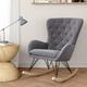 Warmiehomy - Grey Modern Upholstered Rocking Chair for Living Room Bedroom