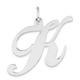 JewelryWeb 925 Sterling Silver Solid Polished Large Fancy Script Letter Name Personalized Monogram Initial Charm Pendant Necklace