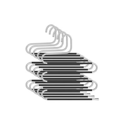Intirilife 5x S-Form Hosenbügel in Silber - 36 x 34.3 x 0.6 cm Platzsparender Kleiderbügel für Hosen Schals Krawatten Gürtel und Handtücher Image