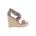 Charlotte Russe Wedges: Gray Print Shoes - Women's Size 8 - Open Toe