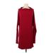 KAMALIKULTURE Casual Dress - Sweater Dress: Burgundy Solid Dresses - Women's Size Medium