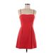 French Connection Casual Dress - Mini Sweetheart Sleeveless: Orange Print Dresses - Women's Size 8