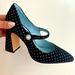 Kate Spade Shoes | Kate Spade Maren Polka Dot Velvet Mary Jane Heels Size 6.5 | Color: Black/Silver | Size: 6.5