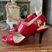 Michael Kors Shoes | Michael Kors Mk Women’s Red Patient Slingback Heels Pumps Size 6.5m As New | Color: Red | Size: 6.5