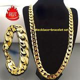 2pcs/set Necklace + Bracelet Fashion Luxury Men & Women Fashion Necklace 18-30 Inch Necklace, Bangle Size:21cm