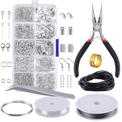 900pcs Jewelry Making Starter Kit Earrings Necklace Findings Diy Beads Plier Tools Set Jewelry Repair Tool Set Jewelry Accessories Suitable For Adults And Beginners