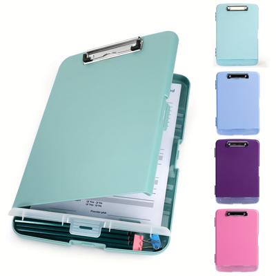 8.5x11 Clipboard With Storage, Plastic A4 Clips Bo...