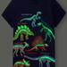 Kids Short Sleeve Dinosaurs Glow-in-the-dark Round Neck T-shirts Top Boys And Girls Kids Clothes