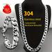 2pcs/set Necklace Bracelet Set For Men And Women, Classic Fashion Y2k Stainless Steel Cuban Necklace, Domineering Hip-hop Punk Rock Nk Chain For Men And Couples