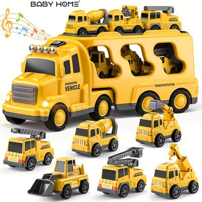 Toys For Boys And Girls, Construction Vehicles Transport Truck Carrier Toy, Kids Toys Truck For Toddler Boys Girls, Halloween And Christmas Gift For Boys And Girls