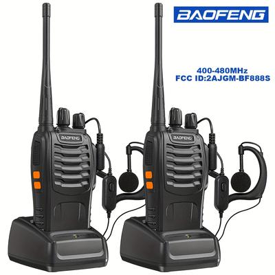 2pcs Bf-888s Handheld 2 Way Radio - Uhf Portable Walkie Talkies For Adults, Ideal For Hiking, Biking, And Camping - Clear Communication And Long Range Connectivity