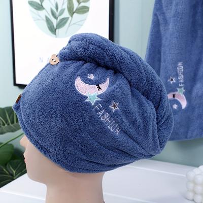 TEMU 1/2/4pcs Coral Fleece Dry Hair Embroidery Model Absorbent Dry Hair Towel Women's Long Hair Towel Wrap Head Towel Bath