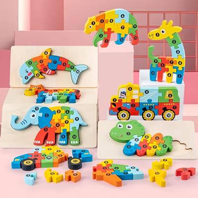 Montessori Wooden Toddler Puzzles For Kids, Montes...