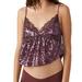Free People Tops | Free People Right Rhythm Spaghetti Strap Sequin Crop Lace Camisole In Wine | Color: Pink/Purple | Size: S