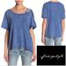 Free People Tops | Free People Alex Cold-Shoulder Cutout T-Shirt Blue S New $58 | Color: Blue | Size: S