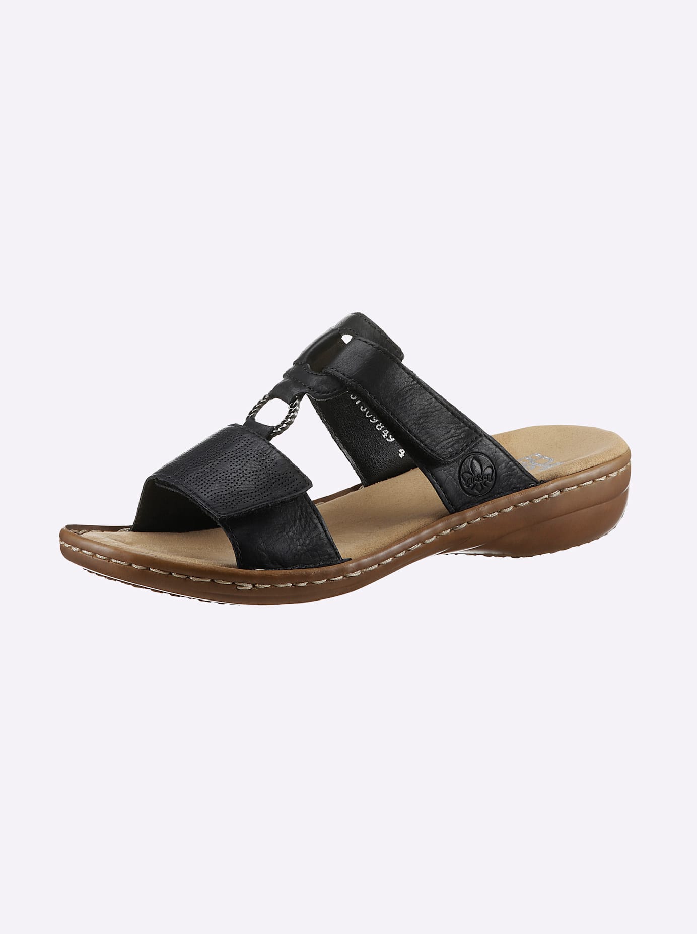 Pantolette RIEKER, Damen, Gr. 37, schwarz, Lederimitat, Sportlich, Schuhe, Topseller