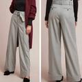 Anthropologie Pants & Jumpsuits | Anthropologie Hayworth Trousers 6 Cuffed Belted Pants High Rise Gray Wide Leg | Color: Black/Gray | Size: 6