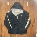 Adidas Jackets & Coats | Adidas Reversible Hooded Jacket Men M Black Gray Logo Spell Out Nylon Sweatshirt | Color: Black/Gray | Size: M