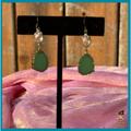 Anthropologie Jewelry | Anthropologie/Polished Glass Dangle Earrings/Green & Clear | Color: Gold/Green | Size: Os