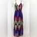 Anthropologie Dresses | Anthropologie Charlie Jade Purple And Green Snakeskin V-Neck Maxi Dress | Size S | Color: Green/Purple | Size: S