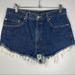 Levi's Shorts | Levi’s 505 Vintage High Waist Frayed Denim Shorts Size 33 | Color: Blue | Size: 33