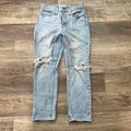 Madewell Jeans | Madewell The Classic Straight Jeans Button Fly Light Wash Size 26 100% Cotton | Color: Blue | Size: 26p