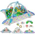 Dr.Rapeti Baby Play Mat, Baby Play Gym, Playmats & Floor Gyms, Infant Activity Gym Mat, Play Mat with Play Arch, Detachable Mirror, Soft Book and Balls Toys, Thick Non Toxic Playmats