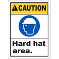 INDIGOS UG - Aluminum composite panel - Safety - Warning - Hard Hat Required In This Area Sign 609mmx457mm - Decal for Office - Company - School - Hotel