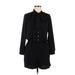Ann Taylor LOFT Casual Dress - Mini High Neck Long sleeves: Black Solid Dresses - New - Women's Size Medium Petite