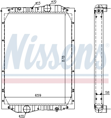 NISSENS Kühler, Motorkühlung 69603A Universal mit Dichtungen Image