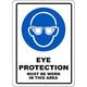 INDIGOS UG - Aluminum composite panel - Safety - Warning - Eye Protection Must Be Worn Sign 609mmx494mm - Decal for Office - Company - School - Hotel