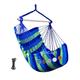 GOCAN Hammock Chair Large Hammock Swing, 110 x 150 cm Load 150 kg, Cotton Hammock Chair Metal Spread Bar Wide Seat Swing Chair (Blue)