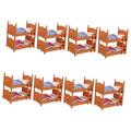 BESTonZON 8 Pcs Bed Wooden Baby Toy Crib Accessories Wooden Dollhouse Doll House Furniture Wooden Doll House Bunk Baby Doll Mini Toys Baby Highchairs Infant Suit Cloth Miniature Cradle Child