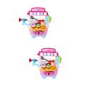 Abaodam 2pcs Kids Cake Trolley Toy Toys Birthday Trolley Playset Cake Trolley Playset Role Play Cake Trolley Make up Cart Child